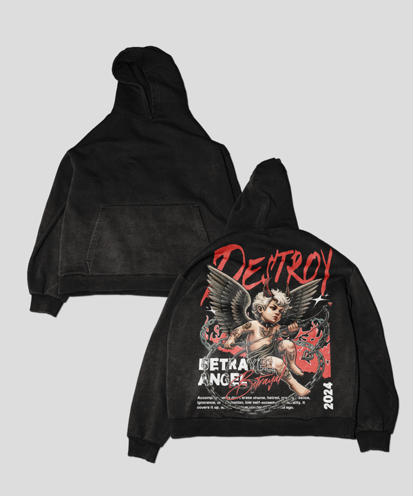 Destroy Angel Hoodie Aid Wash